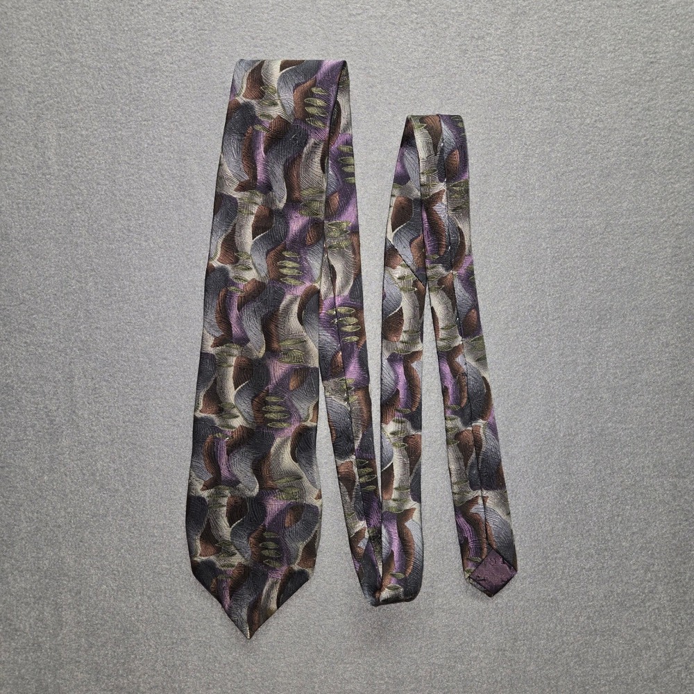 Vintage J Garcia Duckworm Alarm Collection Fourteen Silk‎ Necktie Purple Multi